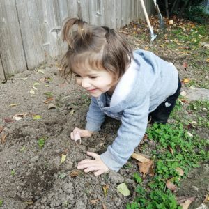 playing in dirt