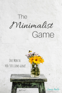 The Minimalist Game is an amazing way to get 400-500 items out of your home in one month! Each day you get rid of that day's number of things and it adds up FAST!