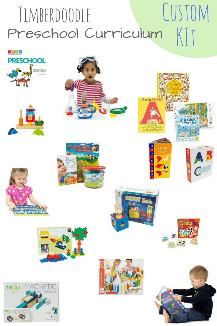 I'm so excited about our Timberdoodle Preschool Custom Curriculum Kit! It's packed with hands-on materials, books, experiments and STEM activities to start kids off with sharp critical thinking and logic skills! 