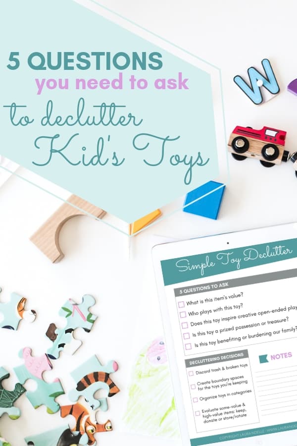 When decluttering kids toys, you need to be asking these 5 questions! They will make the process SO much easier + grab the free checklist to guide the process! | decluttering toys | home organization