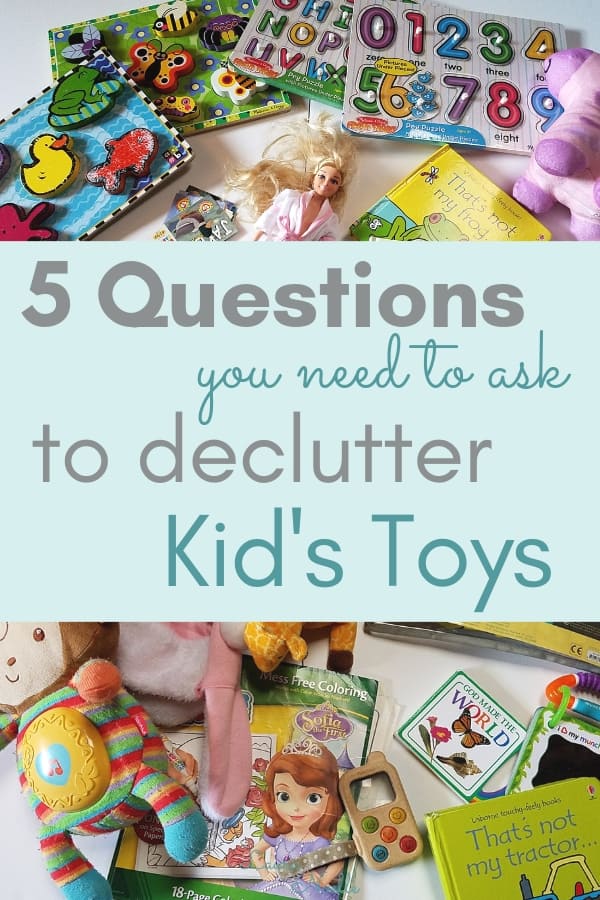 Always ask these 5 questions when you're decluttering kids toys! Makes a HUGE difference! | decluttering | toy storage | playroom