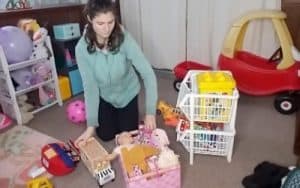 decluttering the kids toys bins