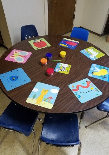 table of modeling dough cards